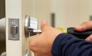 Maintenance installing a new lock